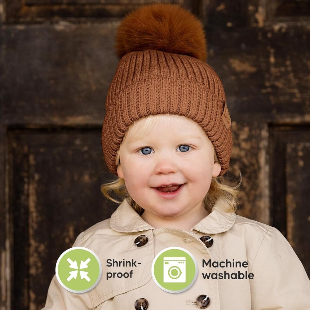 KeaBabies 2-Pack Baby Hats RustToddler, Boys, Girls 6-36 Months (Rust, M) - Picture 6 of 9